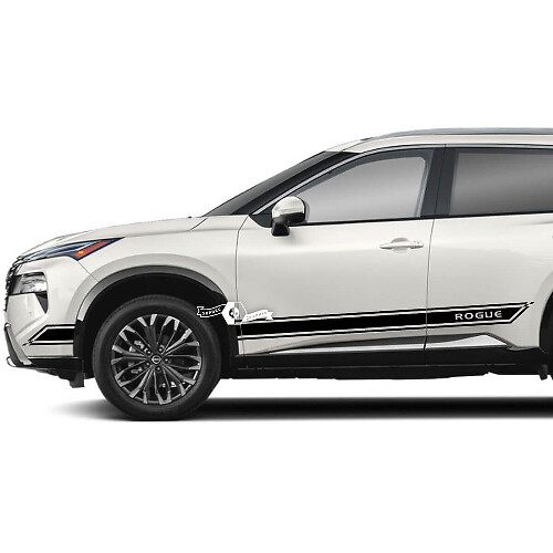 Paar Nissan Rogue Side Door Rocker Panel Stripes Aufkleber Aufkleber Vinyl Grafik
