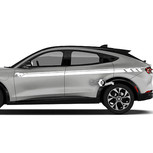 Paar Ford Mustang MACH-E MACH E Doors Line Stripes Seitentüraufkleber aus Vinyl
