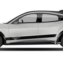 Paar Ford Mustang MACH-E MACH E Logo Rocker Panel Stripes Seitentür-Aufkleber aus Vinyl
 2