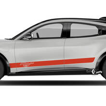Paar Ford Mustang MACH-E MACH E Logo Rocker Panel Stripes Seitentür-Aufkleber aus Vinyl
 3