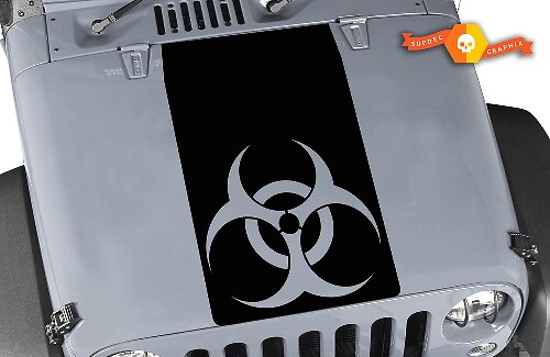 Biohazard Blackout Haube Vinyl-Aufkleber für Jeep Wrangler