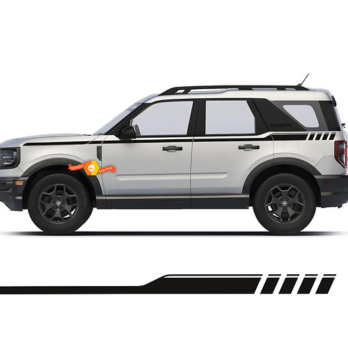 Paar 2 Top -Türen Side Stripe Decals Sticker für Ford Bronco
