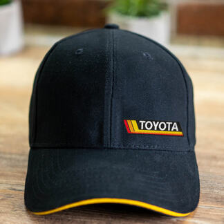 Toyota Retro Classic Stripe Trucker Hat Baseballkappe mit aufgesticktem Logo
