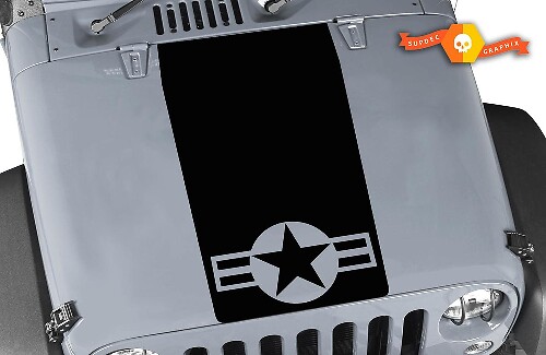 USAF Star Blackout Hauben-Vinylaufkleber für Jeep Wrangler TJ LJ JK Unlimited