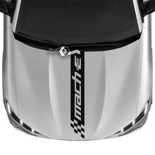Motorhaubenstreifen-karierter Aufkleber für Ford Mustang MACH-E MACH E-Vinylaufkleber
 4