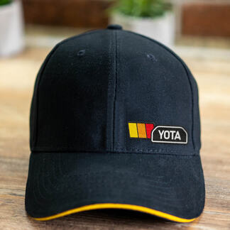 YOTA Toyota Retro Classic Stripe Trucker Hat Baseballkappe mit besticktem Logo
