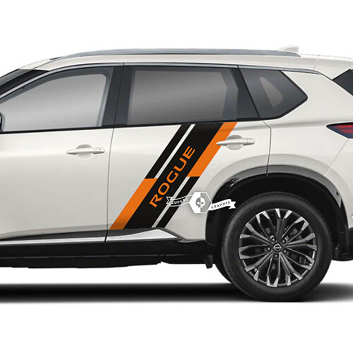Paar Nissan Rogue Seitentür-Heckfender-Aufkleber, Vinyl-Grafik, 2 Farben

