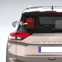 Nissan US USA American Flag Patriotic Rear Window Vinyl Decal Sticker Graphic
 3