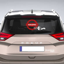 Nissan-Logo mit topografischen Linien, Fenster-Vinyl-Aufkleber, Grafik
 2