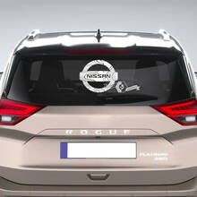 Nissan-Logo mit topografischen Linien, Fenster-Vinyl-Aufkleber, Grafik
 3