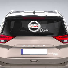 Nissan-Logo mit topografischen Linien, Fenster-Vinyl-Aufkleber, Grafik
 5