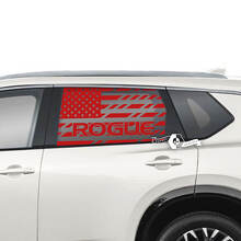 Nissan Rogue Vinyl-Aufkleber mit USA-Flagge, seitliche Heckscheibe, Grafik
 2