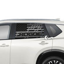 Nissan Rogue Vinyl-Aufkleber mit USA-Flagge, seitliche Heckscheibe, Grafik
 3