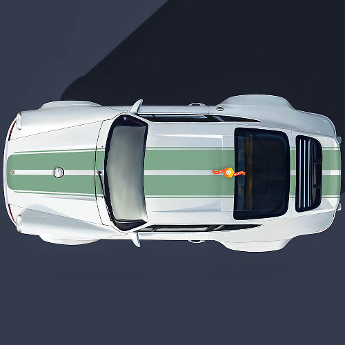 Porsche 964 Singer Turbo Study Style mit breiten Mittelstreifen
