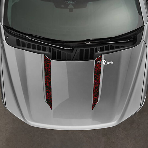 Topografische Linien Motorhauben Vinylaufkleber für Musclecar F150