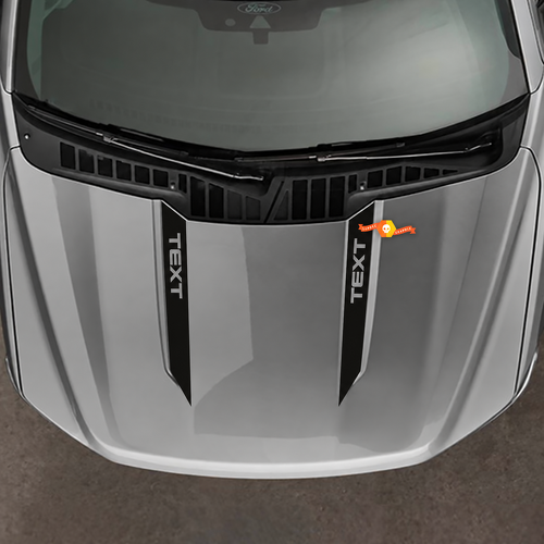 TEXT Solid Hood Spear Pair Motorhaube Vinylaufkleber für Ford F-150 2021-2024