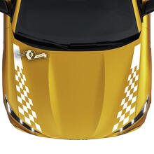 2x karierter Motorhaubenstreifen-Aufkleber für Ford Mustang MACH-E MACH E Vinyl-Aufkleber
 3