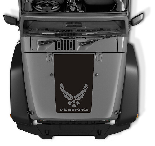 US Air Force Logo Blackout Haubenaufkleber aus Vinyl für Jeep Wrangler