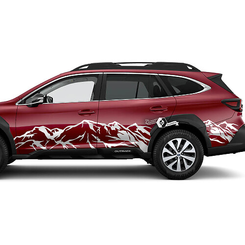Suba Outback Seitentüren Berge Vinyl Aufkleber Aufkleber Grafik
