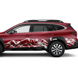 Subaru Outback Seitentüren Berge Vinyl Aufkleber Aufkleber Grafik
