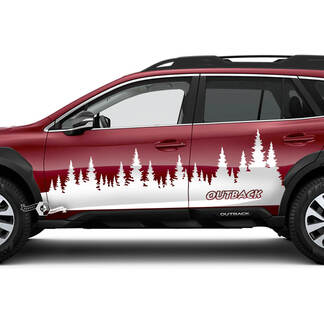 Subaru Outback Seitentüren Bäume Vinyl Aufkleber Aufkleber Grafik
 1