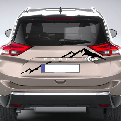 Mountains Nissan Rogue Vinyl-Aufkleber für die hintere Stoßstange
