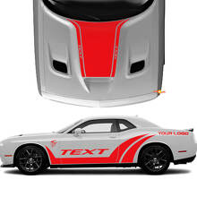 SRT-Stil Individuelles Seiten- und Motorhauben-Streifen-Vinylaufkleber-Set für Dodge Challenger_2