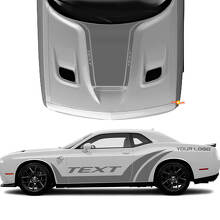 SRT-Stil Individuelles Seiten- und Motorhauben-Streifen-Vinylaufkleber-Set für Dodge Challenger_3