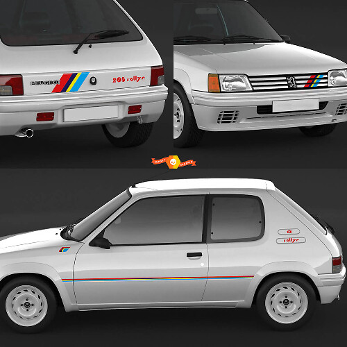Peugeot 205 Rallye Streifen Aufkleber Set Vinyl Aufkleber Sticker

