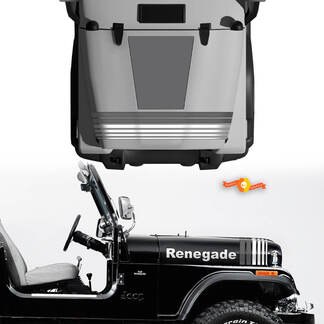 Satz Motorhaubenfender Jeep Renegade CJ7 Vinyl-Aufkleber Grafiklinien Grauer Stil Wählen Sie Farben
