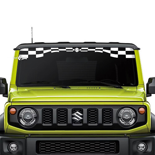 Suzuki JIMNY Windschutzscheiben-Aufkleber mit karierter Flagge
 1