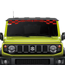 Suzuki JIMNY Windschutzscheiben-Aufkleber mit karierter Flagge
 2