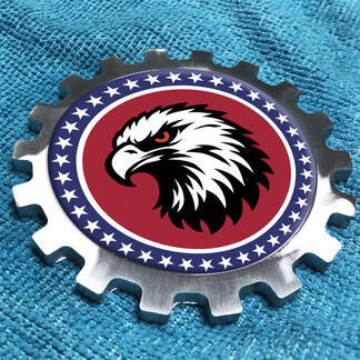 US USA Weißkopfseeadler Vintage Metall Aluminium Abzeichen Nachttisch Gear Emblem Aluminium
