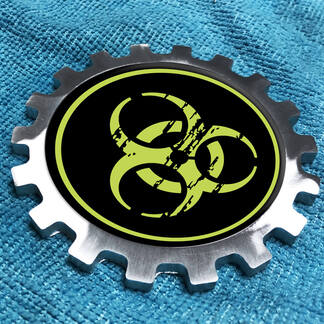 Lime Biohazard Distressed Logo Metall-Aluminium-Abzeichen, Emblem für Nachttischausrüstung, Aluminium
 1