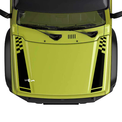 Flag Kariert Racing Motorhaubenstreifen Aufkleber Grafik 2 Für Suzuki JIMNY