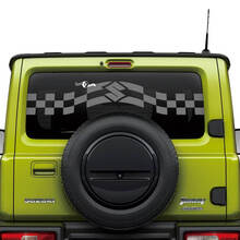 Suzuki JIMNY Heckscheibenstreifen, karierte Flagge, Aufkleber, Grafik
 3