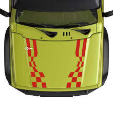 Flag Kariert Rennstreifen Motorhaubenaufkleber Dekor Für Suzuki JIMNY 2