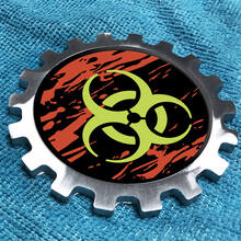 Biohazard Distressed Logo Metall-Aluminium-Abzeichen, Emblem für Nachttischausrüstung, Aluminium
 3