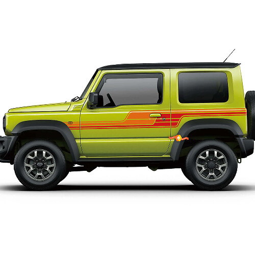 Vintage Retro Streifen Seiten Türen Aufkleber Sticker Grafiken 3 Für Suzuki JIMNY Sierra