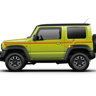 Suzuki JIMNY Vintage Retro Puls Stripes Türen Aufkleber Aufkleber Grafiken
