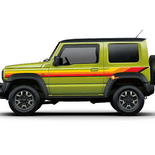 Retro-Streifen-Vinyl-Aufkleber-Set im Seitenstreifen-Stil für Suzuki Jimny Sierra