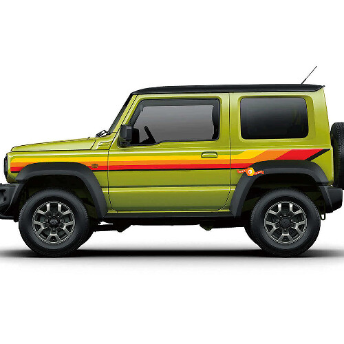 Retro-Streifen-Vinyl-Aufkleber-Set im Seitenstreifen-Stil für Suzuki Jimny Sierra