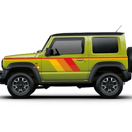 Vintage Retro Streifen Seitentür Aufkleber Sticker Grafik 7 Für Suzuki JIMNY Sierra
