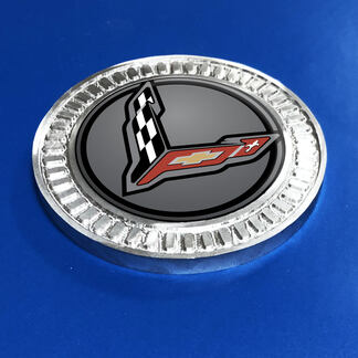 3D-Abzeichen, graues Stingray-Chevrolet-Corvette-Emblem aus Metall und Aluminium
