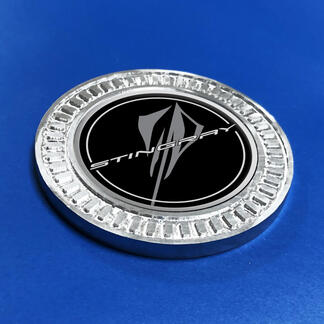3D-Abzeichen Black Stingray Chevrolet Corvette Metall-Aluminium-Emblem
