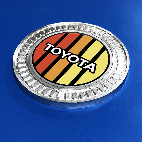 3D-Abzeichen Toyota Vintage TRD Retro Heritage Racing Stripes Metall Aluminium Emblem
