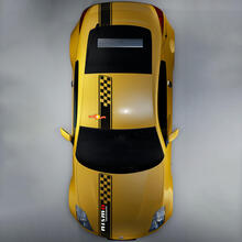 Nissan Skyline GTR R35 Nismo Inspired R Hood Roof Trunk Checked Stripe Decal Kit
 2