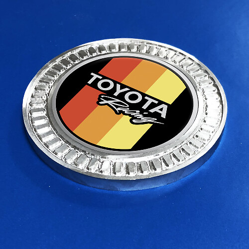3D-Abzeichen Toyota Racing Vintage TRD Retro Heritage Racing Stripes Metall Aluminium Emblem
