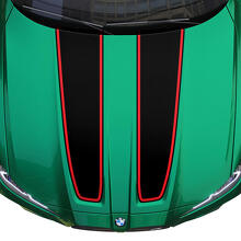 Motorhaube und Kofferraum im CS CSL-Stil mit Umrissstreifen für BMW M4 M3 G82 G83 M Performance Vinyl-Aufkleber
 2