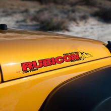 Motorhaubenseitenaufkleber Aufkleber Jeep Rubicon Mountains mit Koordinaten JL JK CJ TJ YJ
 2